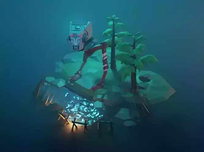 Cartoon All Terrain Scout Transport 