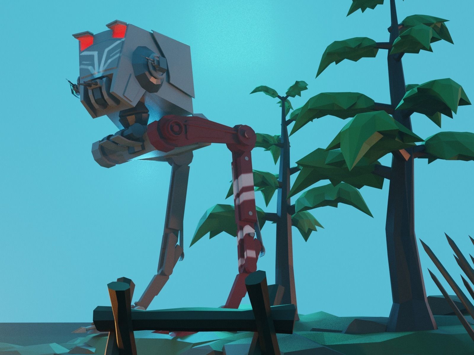 Cartoon All Terrain Scout Transport 3D model_5