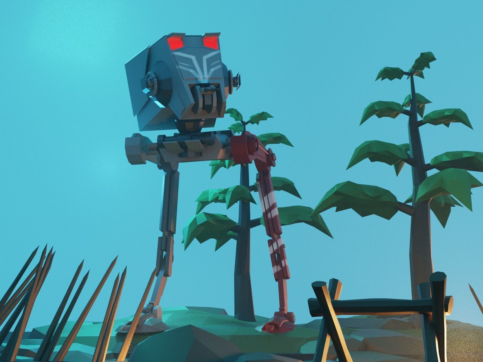 Cartoon All Terrain Scout Transport 3D model_7