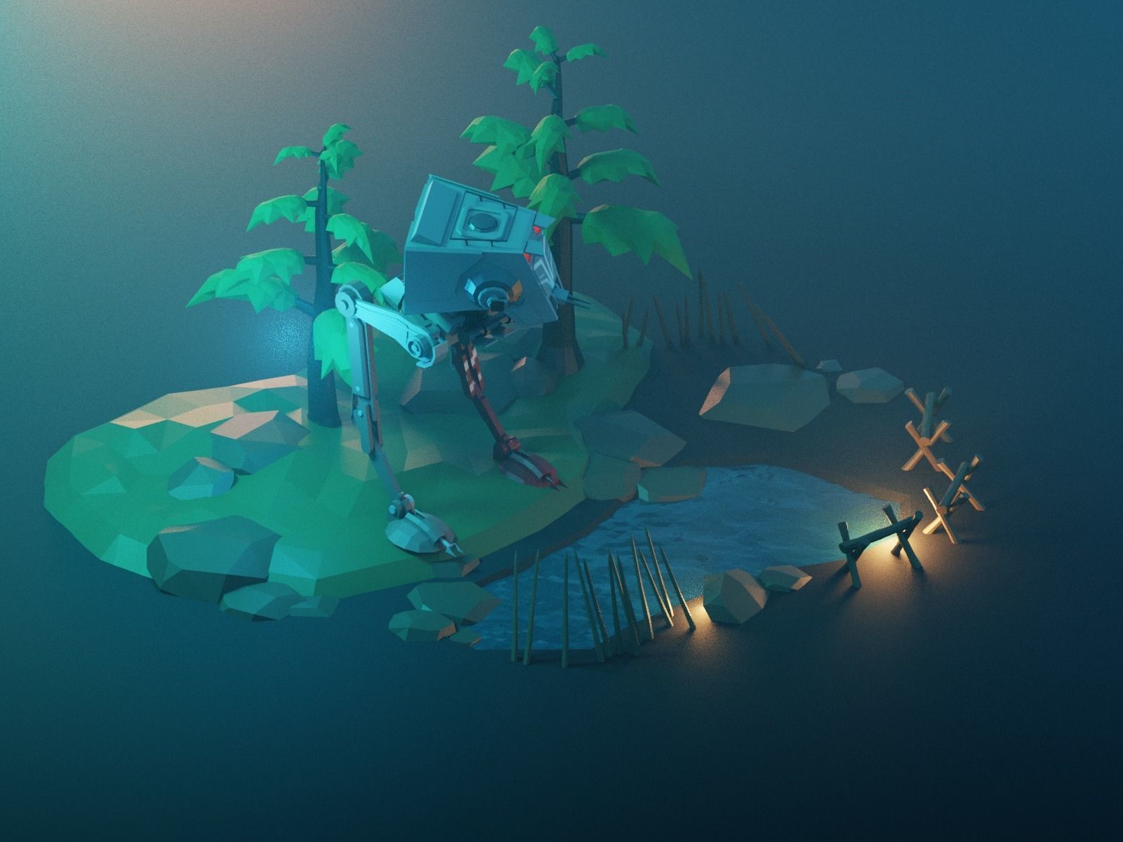 Cartoon All Terrain Scout Transport 3D model_29