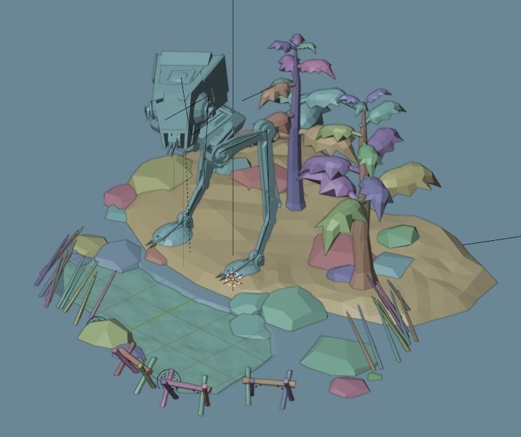 Cartoon All Terrain Scout Transport 3D model_59