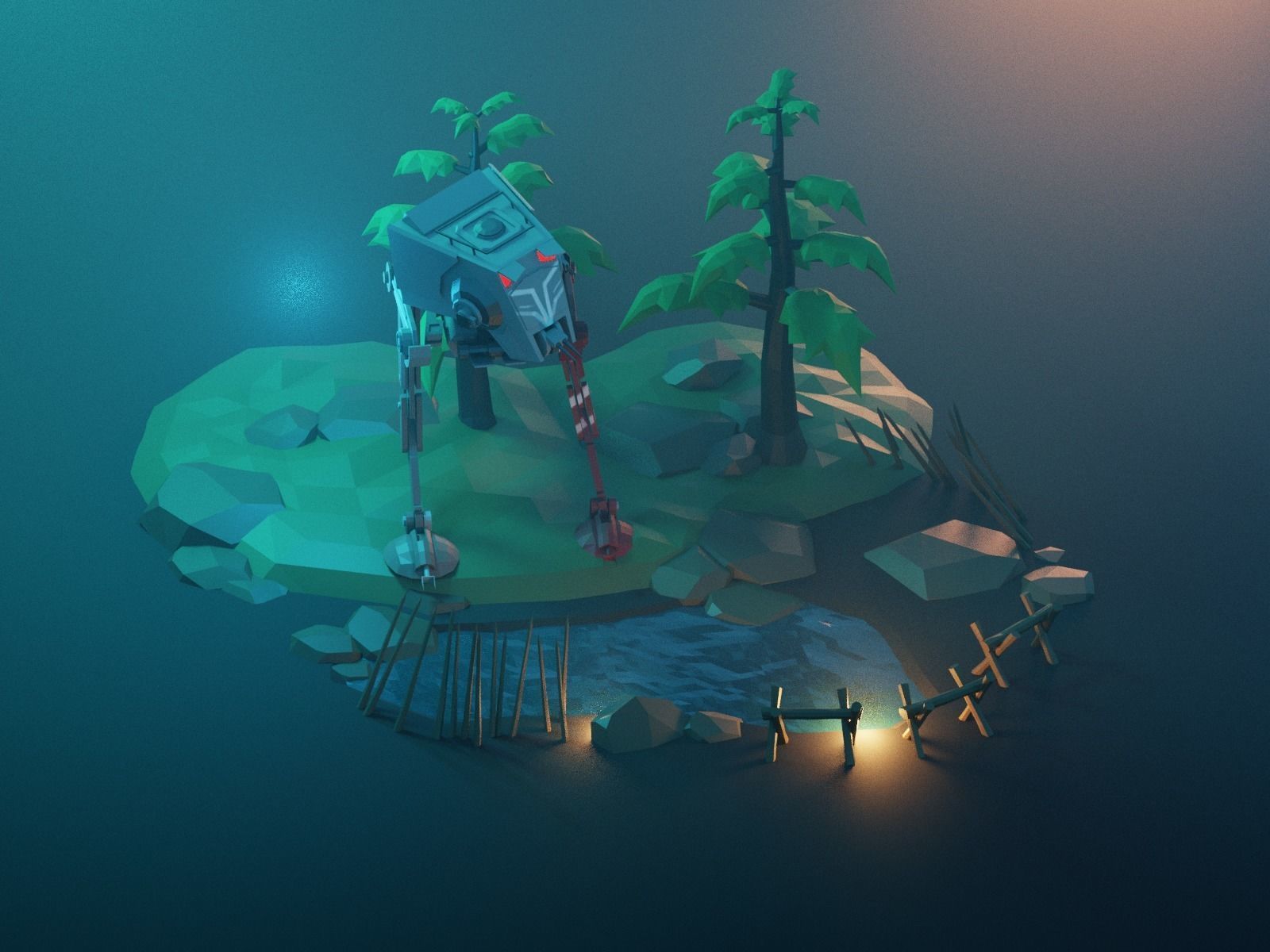 Cartoon All Terrain Scout Transport 3D model_25