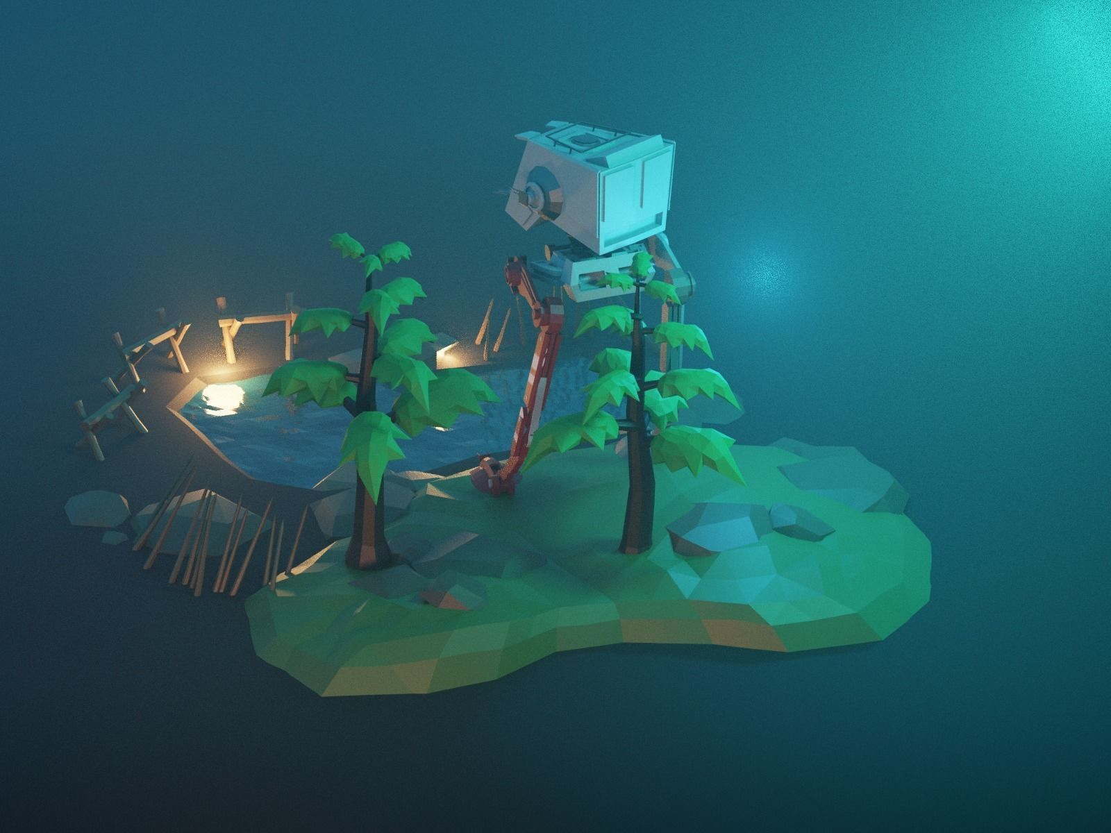 Cartoon All Terrain Scout Transport 3D model_45