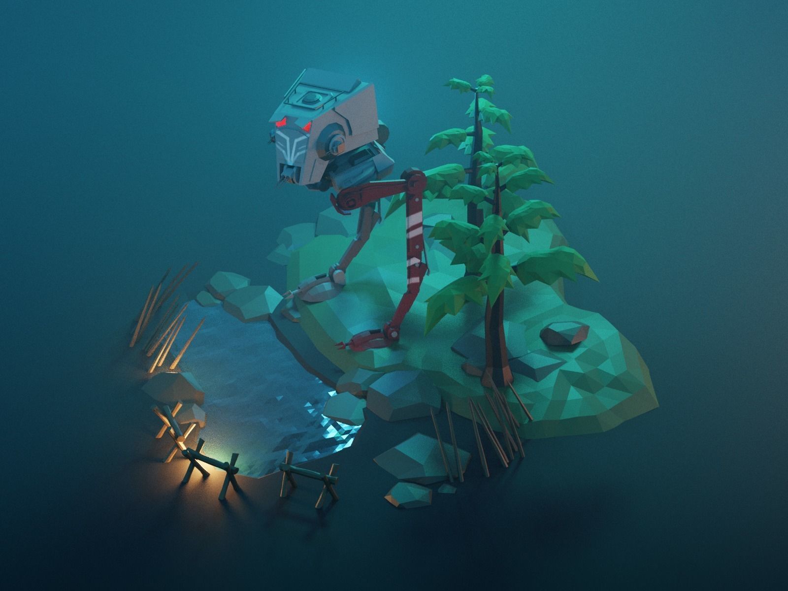 Cartoon All Terrain Scout Transport 3D model_55