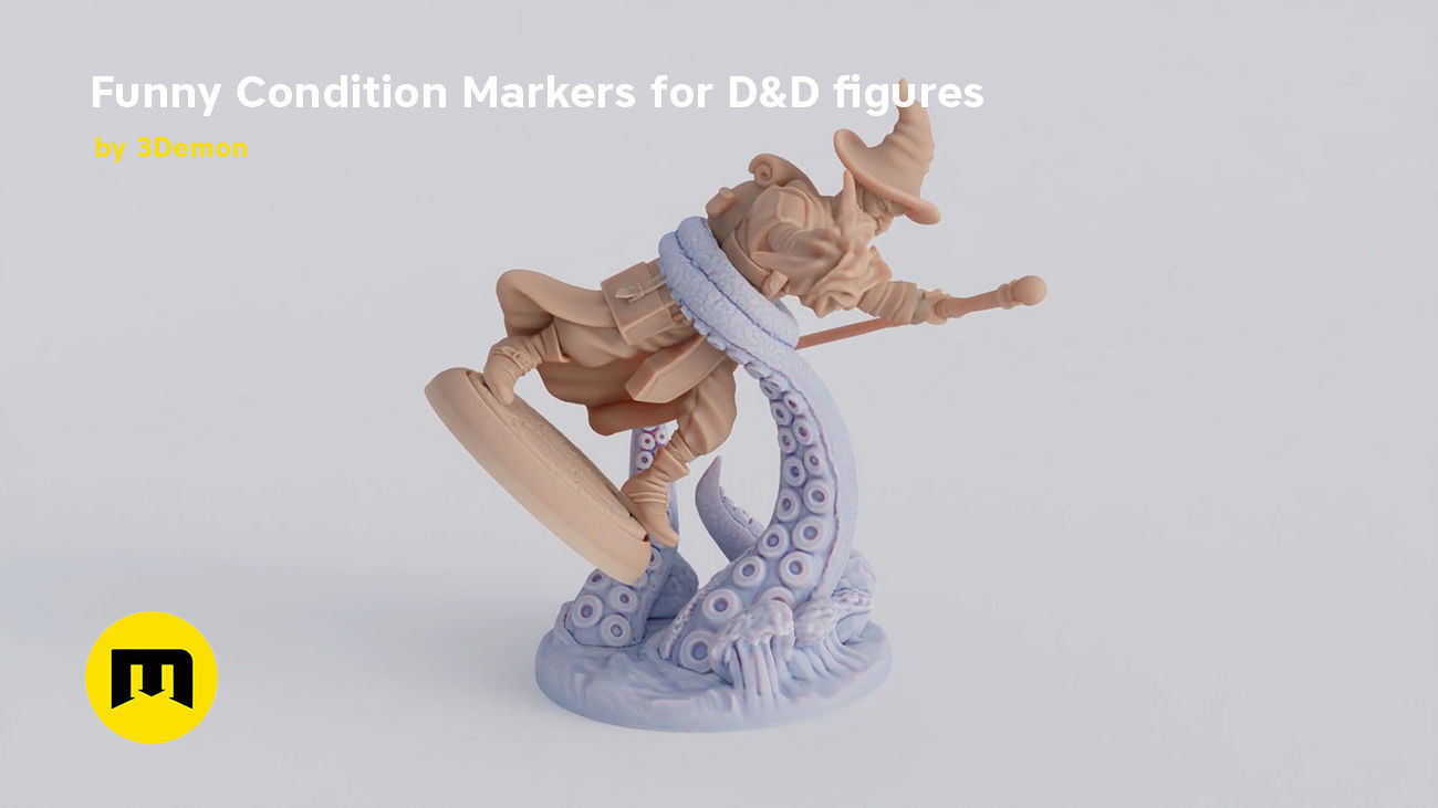 Funny Magnetic Condition Markers for DnD figures 3D print model_4