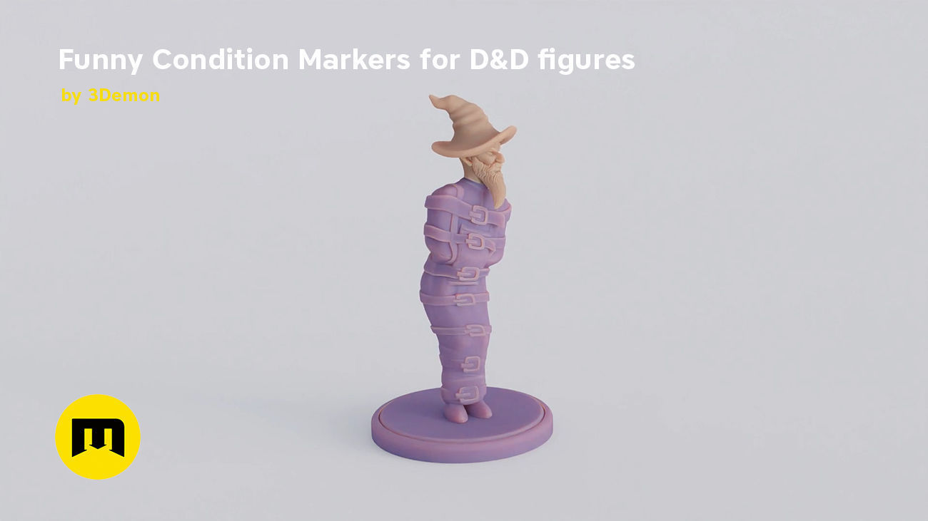 Funny Magnetic Condition Markers for DnD figures 3D print model_9