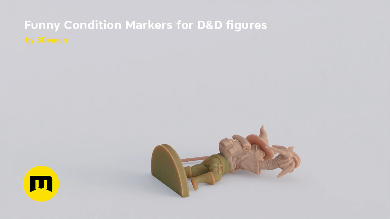 Funny Magnetic Condition Markers for DnD figures 3D print model_8