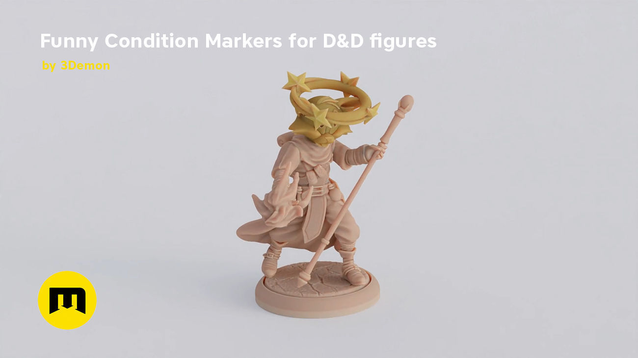 Funny Magnetic Condition Markers for DnD figures 3D print model_10