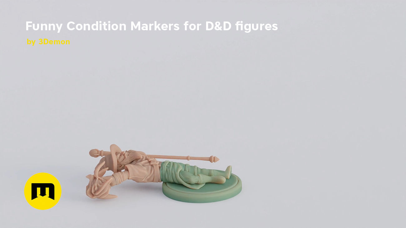 Funny Magnetic Condition Markers for DnD figures 3D print model_11