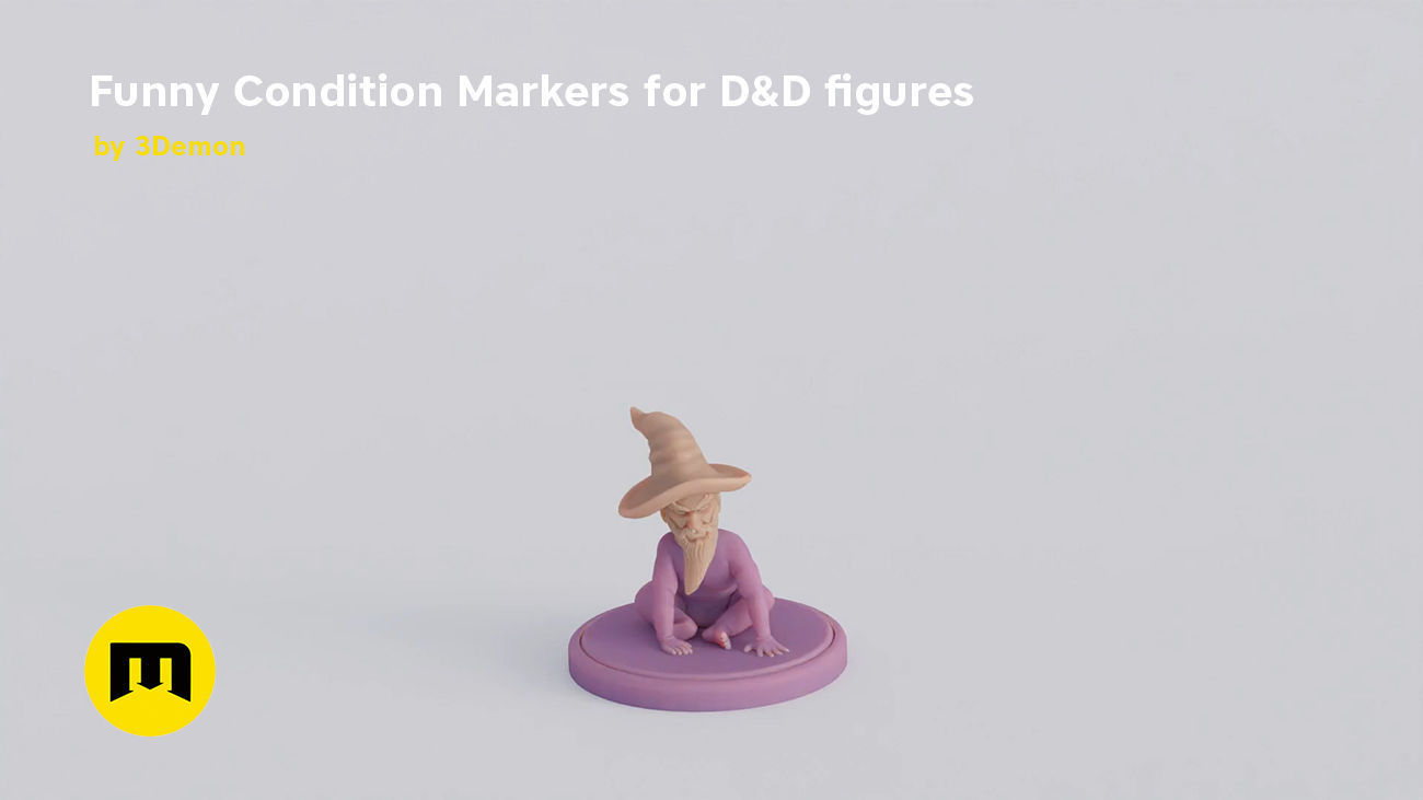 Funny Magnetic Condition Markers for DnD figures 3D print model_15