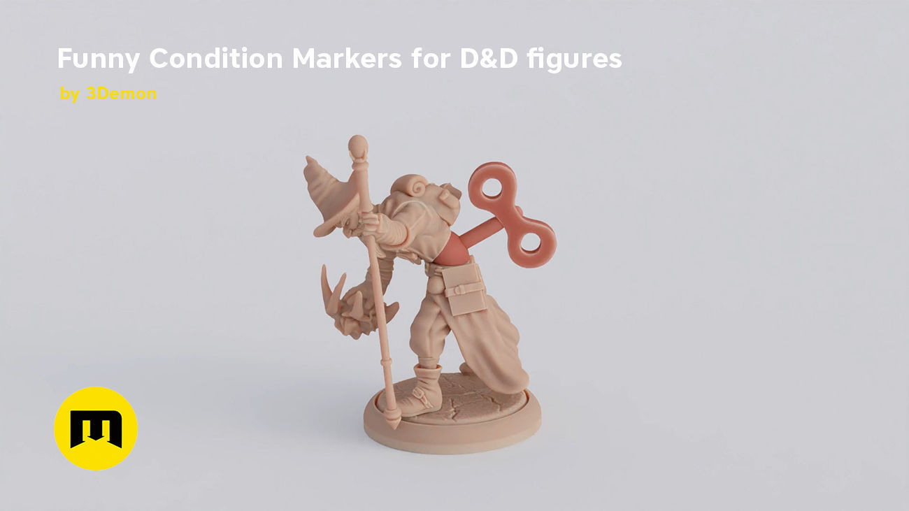 Funny Magnetic Condition Markers for DnD figures 3D print model_14