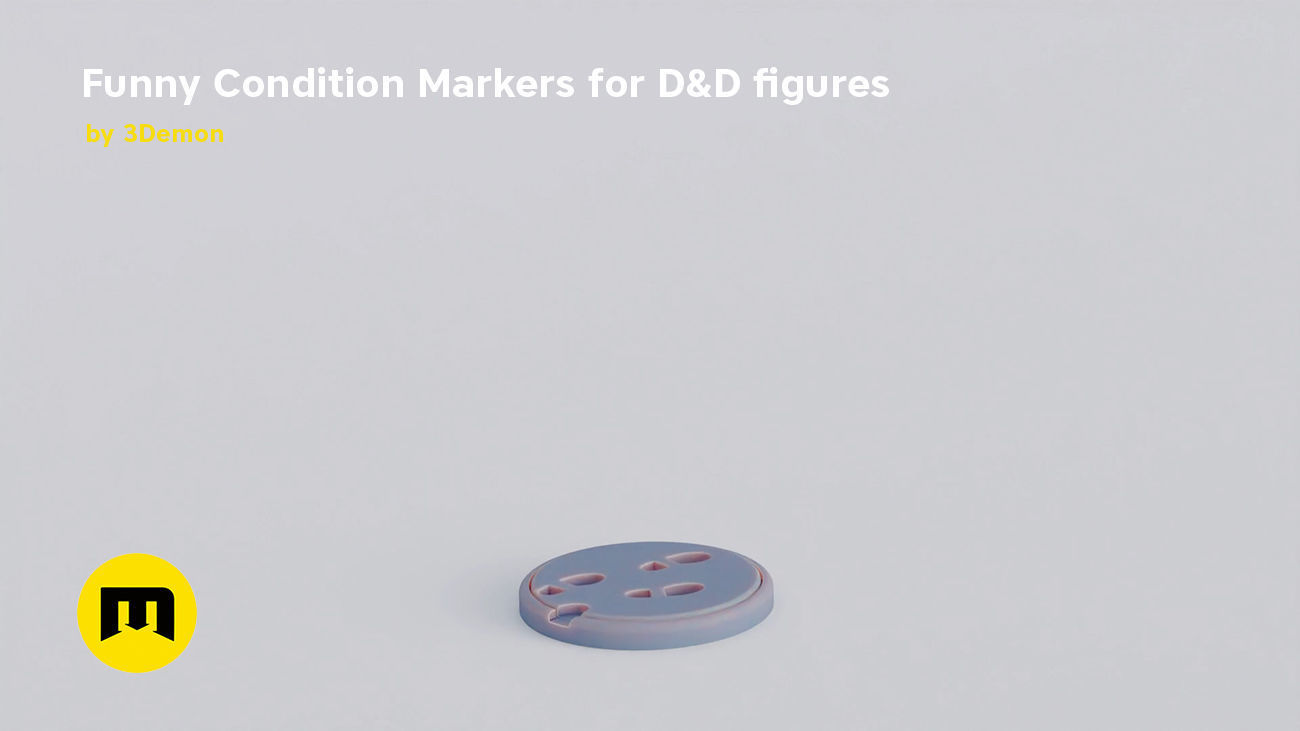 Funny Magnetic Condition Markers for DnD figures 3D print model_16