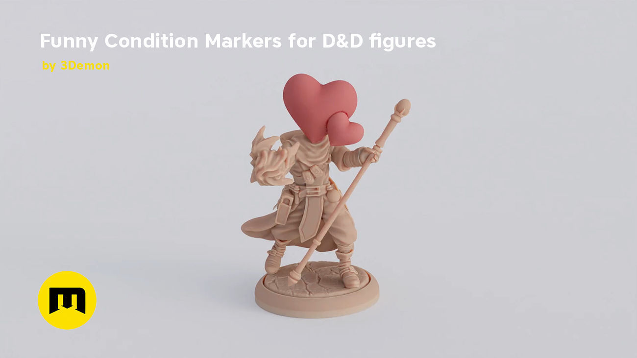 Funny Magnetic Condition Markers for DnD figures 3D print model_12