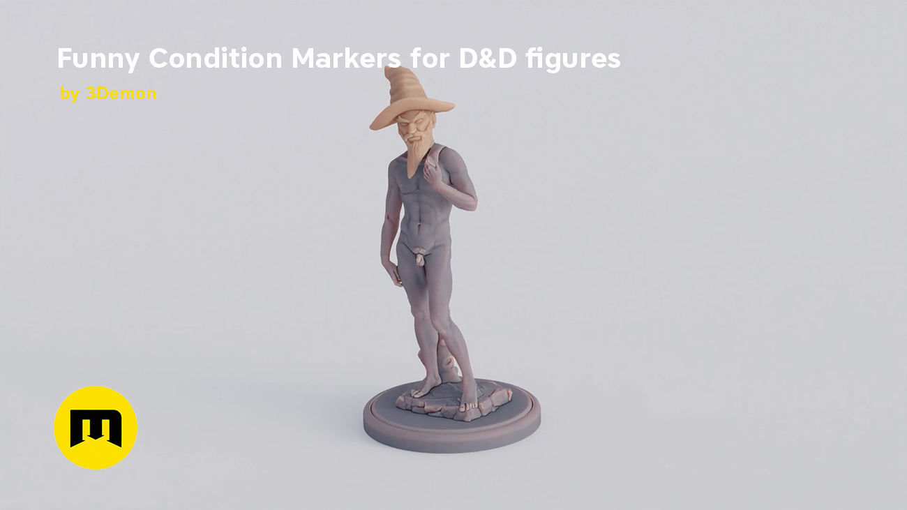 Funny Magnetic Condition Markers for DnD figures 3D print model_3