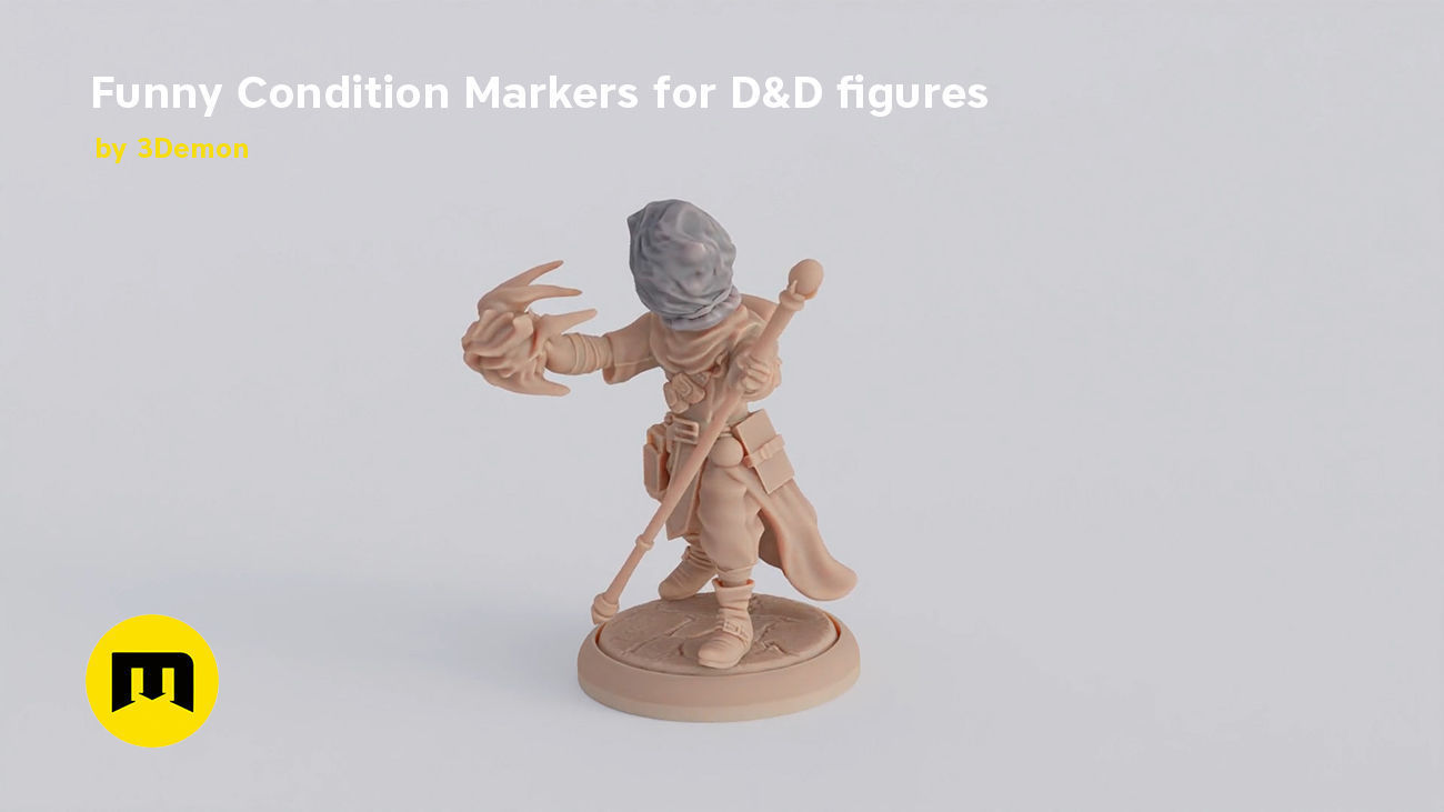 Funny Magnetic Condition Markers for DnD figures 3D print model_7