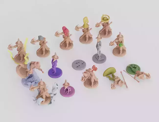 Funny Magnetic Condition Markers for DnD figures 3D print model