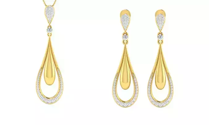 Earring Pendant Set 3dm STL OBJ FBX Render Details