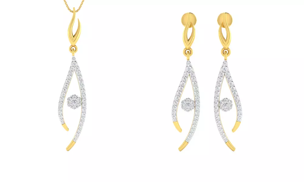 Earring Pendant Set 3dm STL OBJ FBX Render Details 3D print model_0