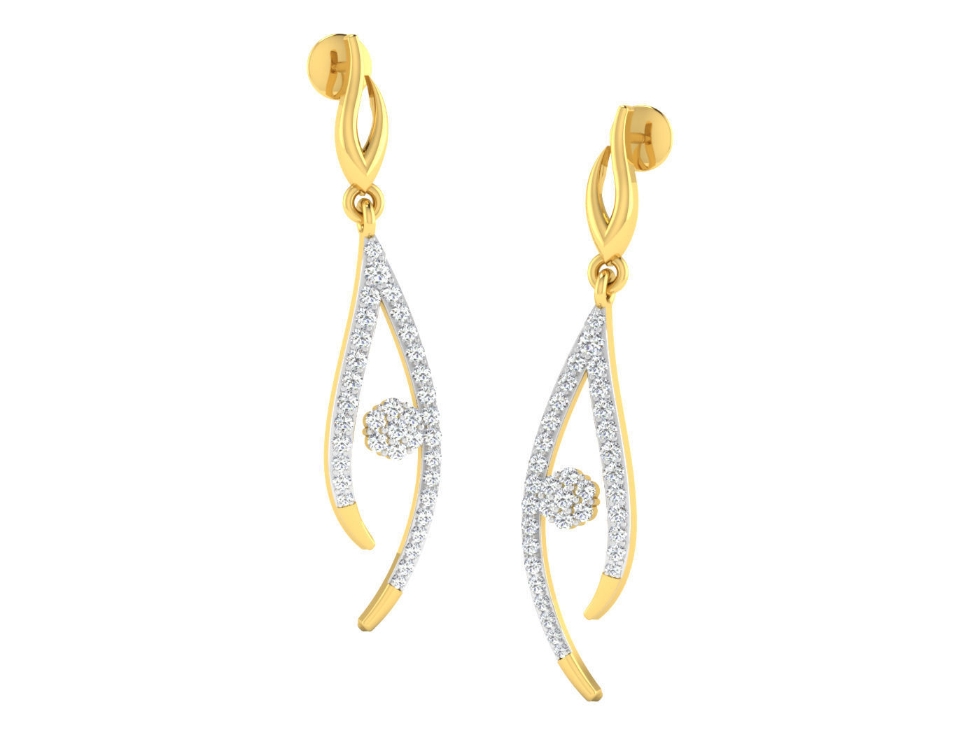 Earring Pendant Set 3dm STL OBJ FBX Render Details 3D print model_2