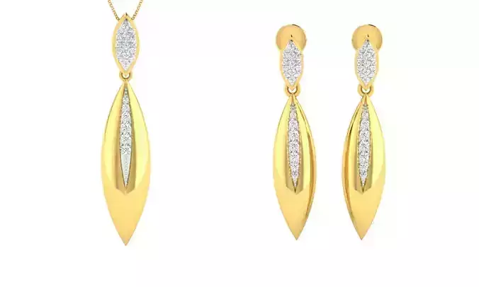 Earring Pendant Set 3dm STL OBJ FBX Render Details