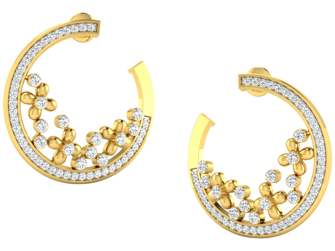 Earring Pendant Set 3dm STL OBJ FBX Render Details 3D print model_2