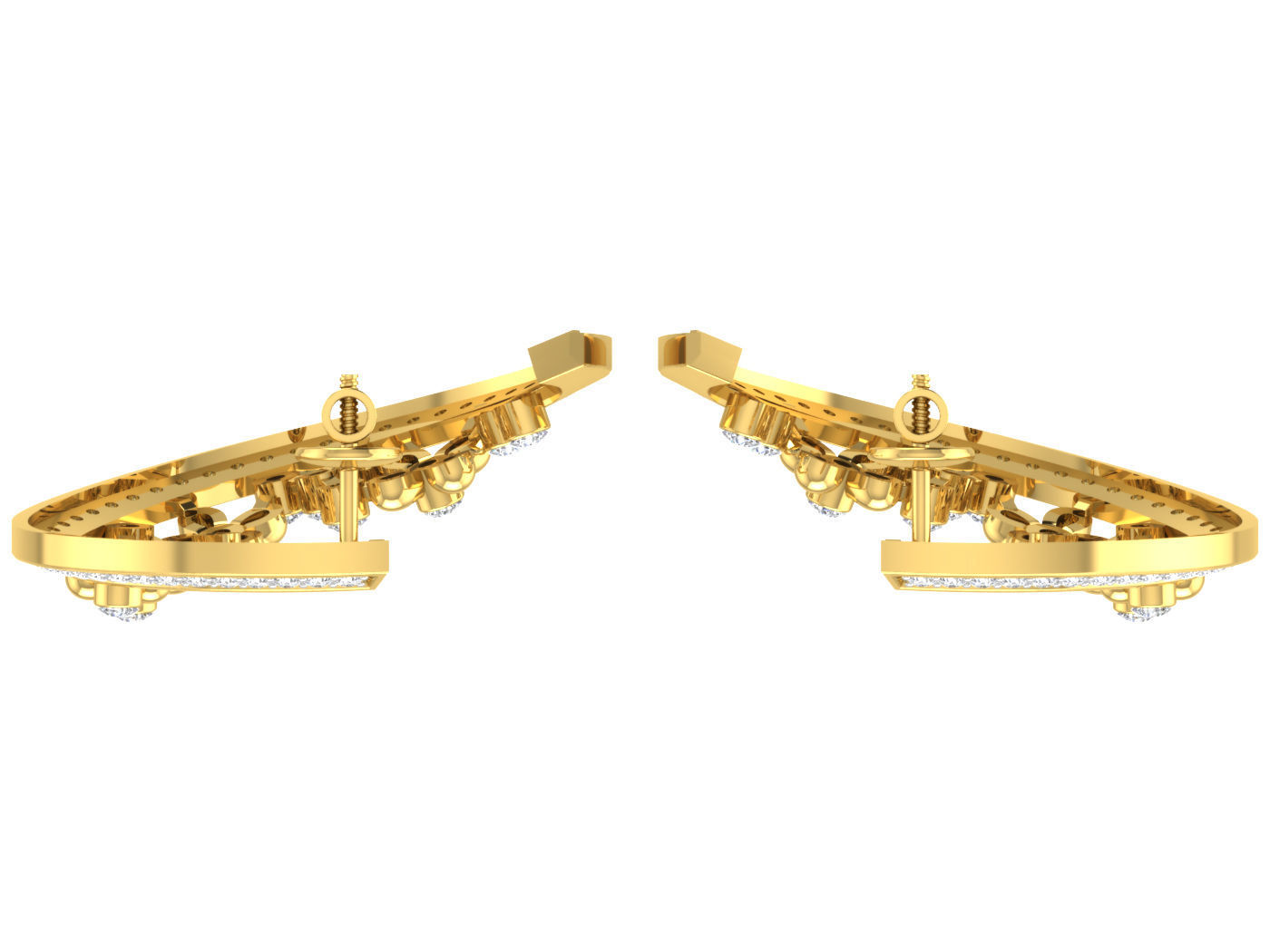 Earring Pendant Set 3dm STL OBJ FBX Render Details 3D print model_8