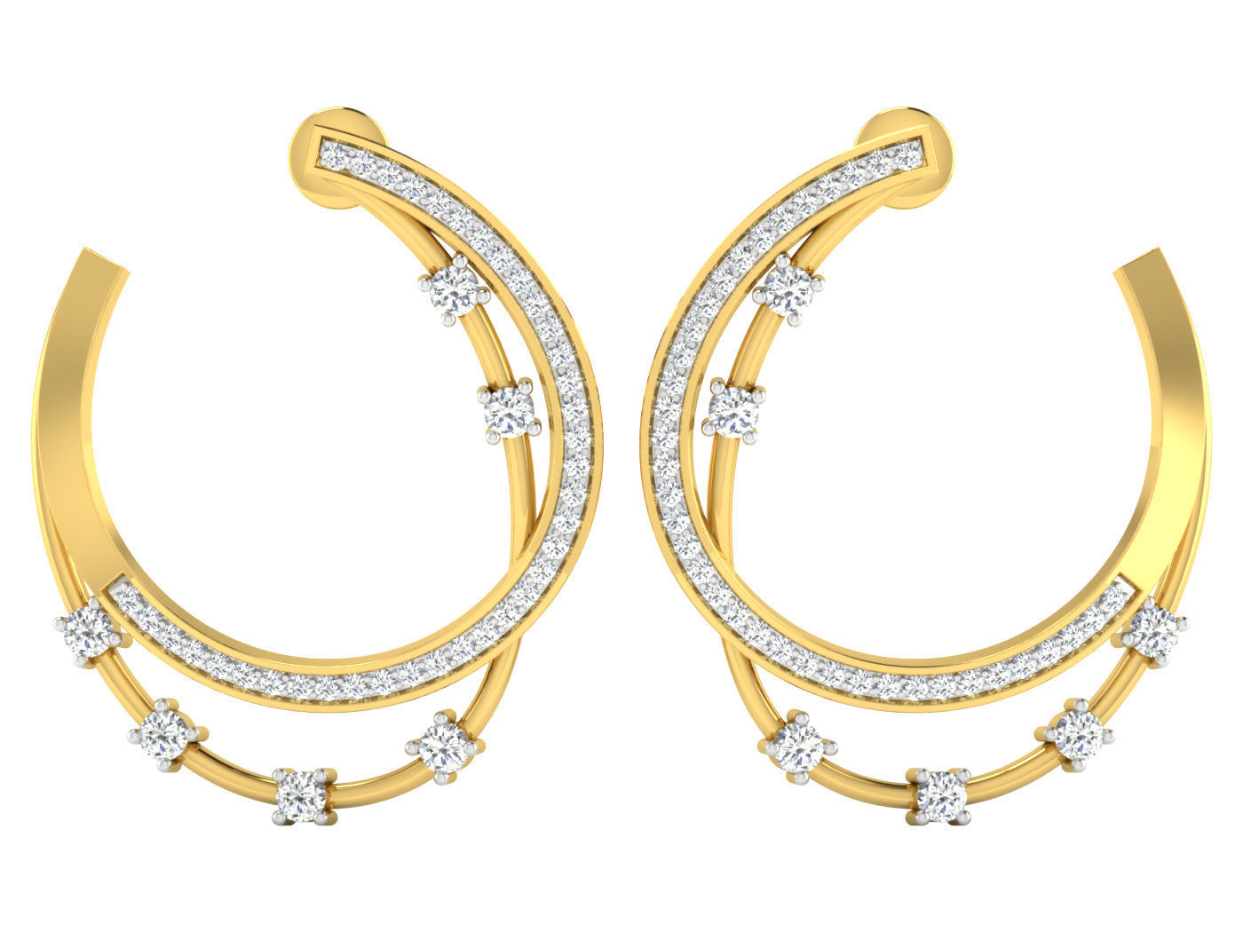 Earring Pendant Set 3dm STL OBJ FBX Render Details 3D print model_4