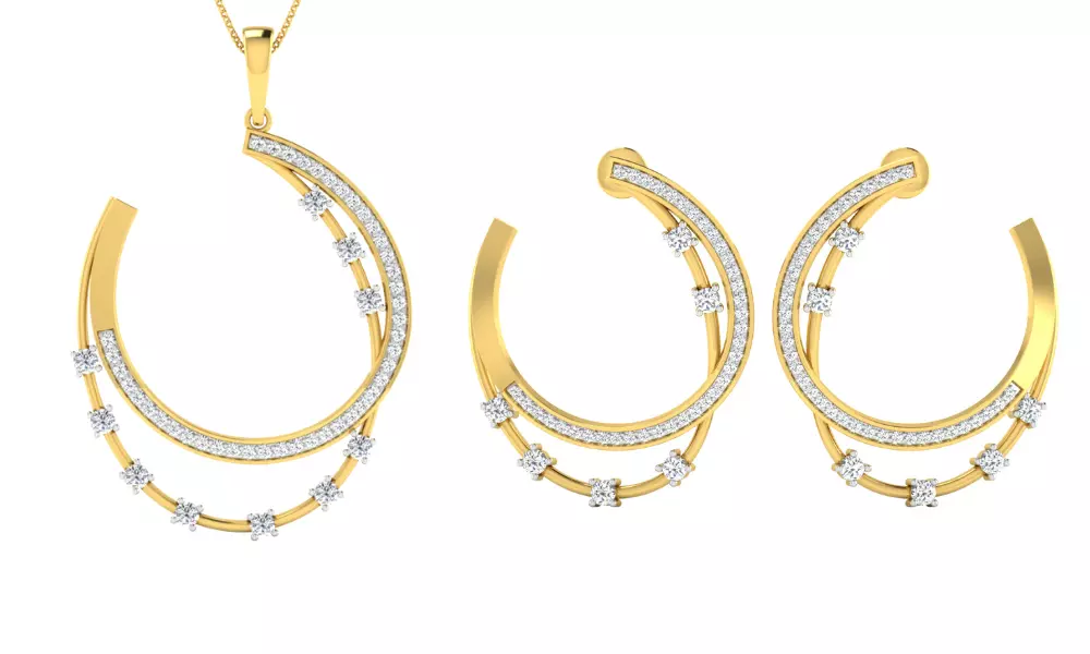 Earring Pendant Set 3dm STL OBJ FBX Render Details 3D print model_0