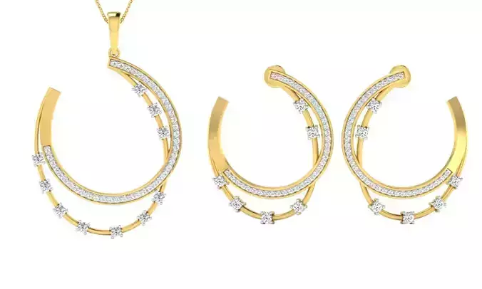 Earring Pendant Set 3dm STL OBJ FBX Render Details