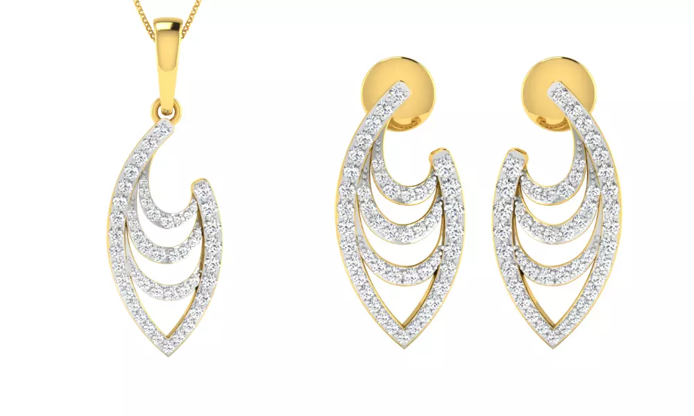 Earring Pendant Set 3dm STL OBJ FBX Render Details 3D print model_0