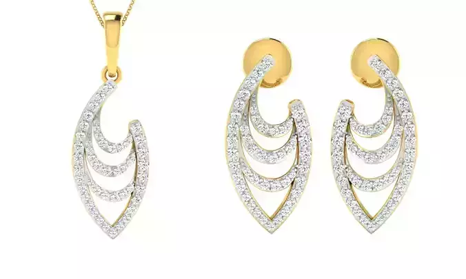 Earring Pendant Set 3dm STL OBJ FBX Render Details