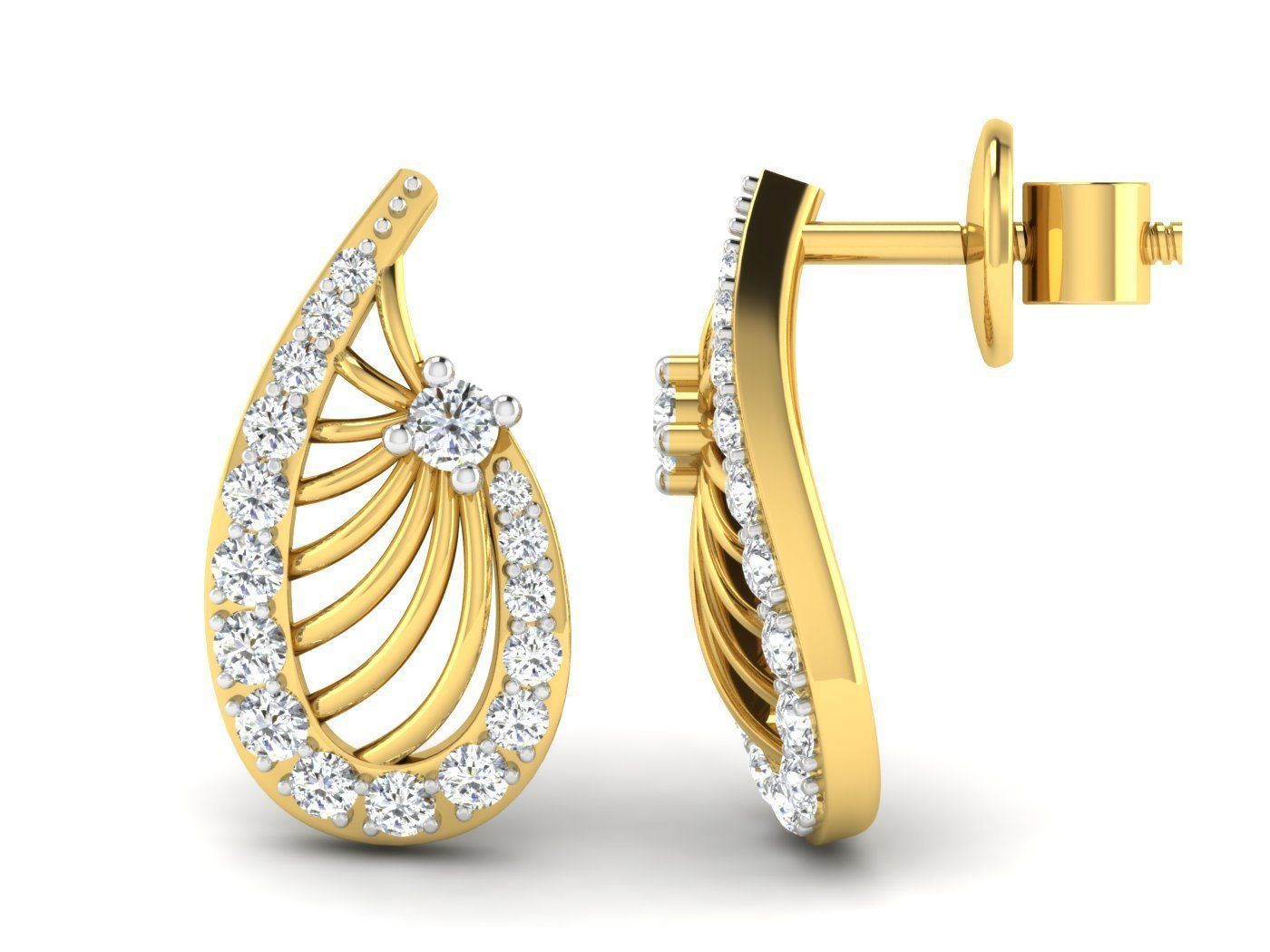 Earring Pendant Set 3dm STL OBJ FBX Render Details 3D print model_3