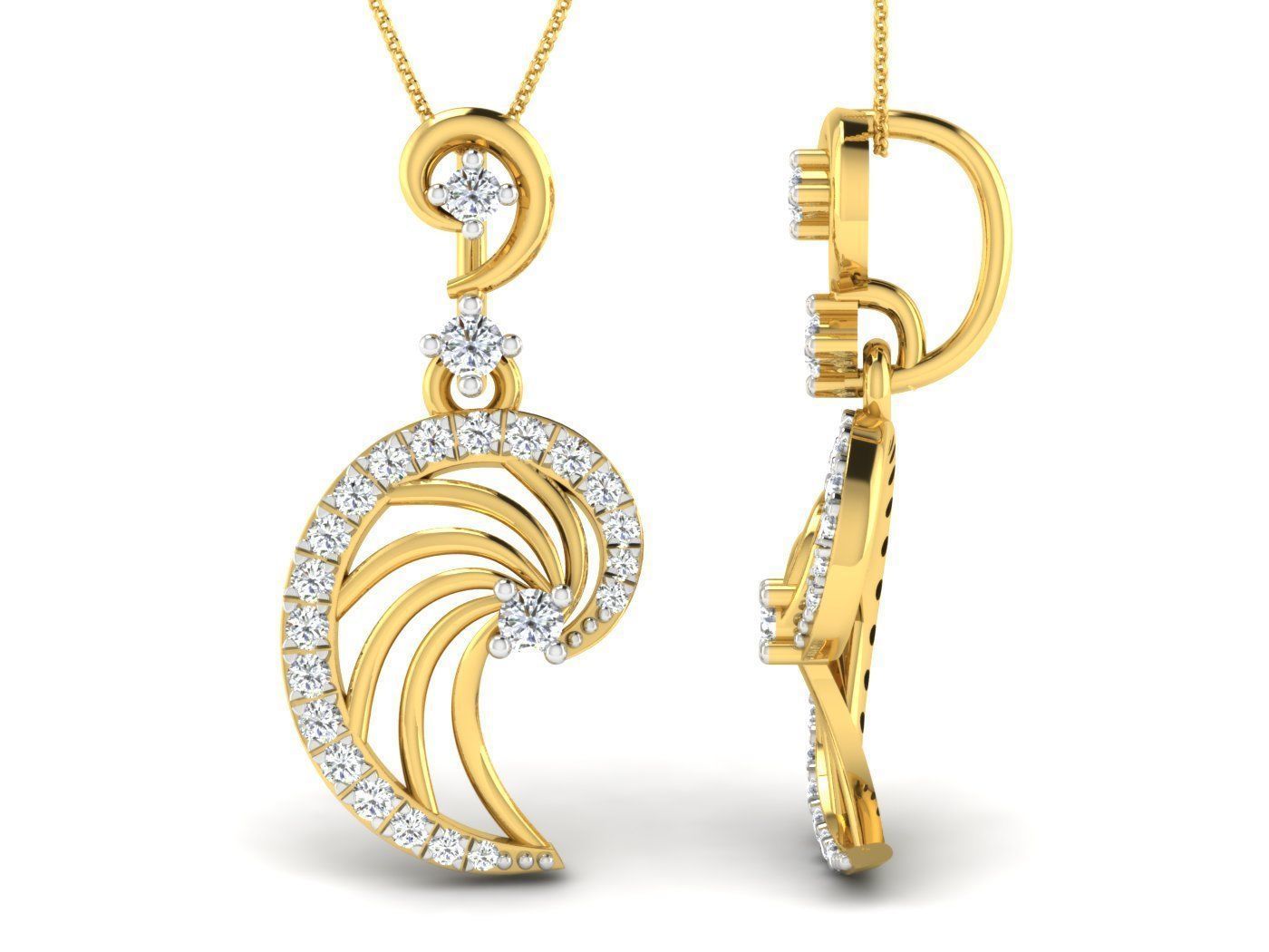 Earring Pendant Set 3dm STL OBJ FBX Render Details 3D print model_4