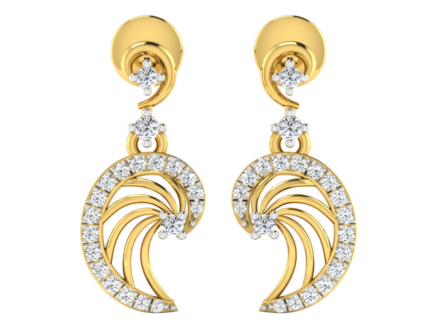 Earring Pendant Set 3dm STL OBJ FBX Render Details 3D print model_8