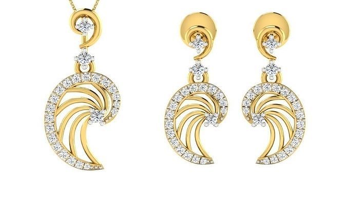 Earring Pendant Set 3dm STL OBJ FBX Render Details 3D print model