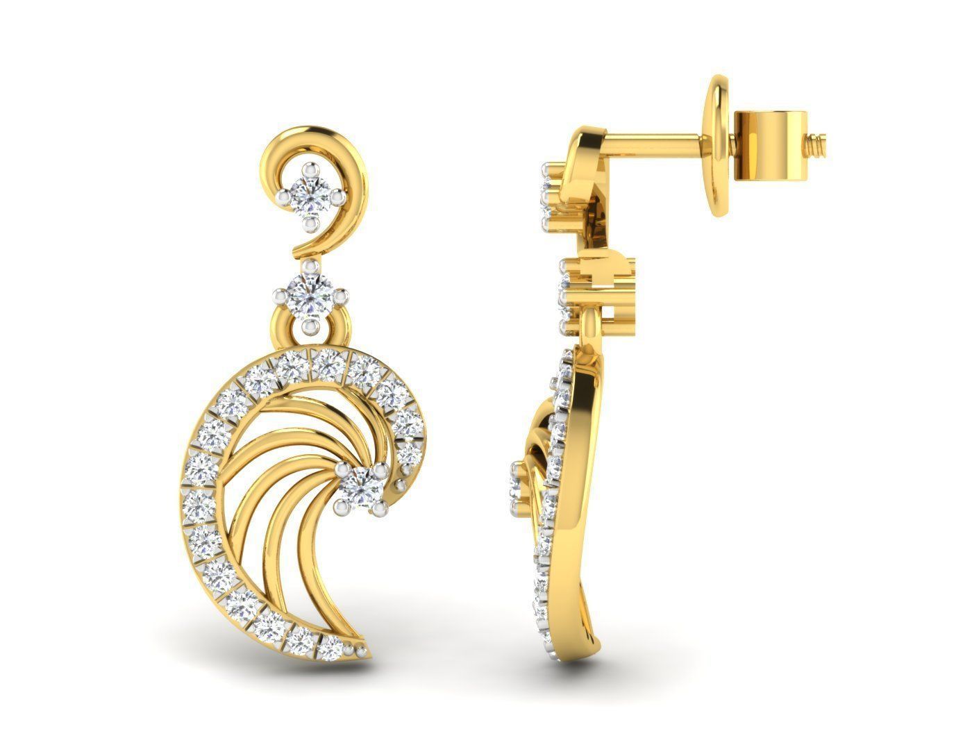 Earring Pendant Set 3dm STL OBJ FBX Render Details 3D print model_1