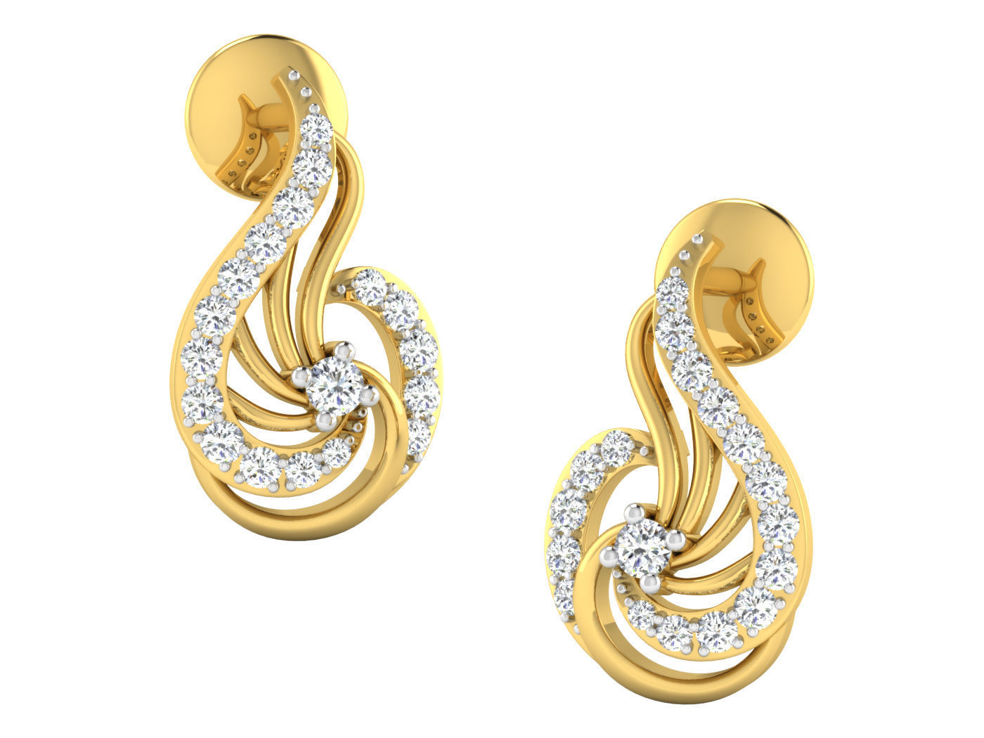 Earring Pendant Set 3dm STL OBJ FBX Render Details 3D print model_6