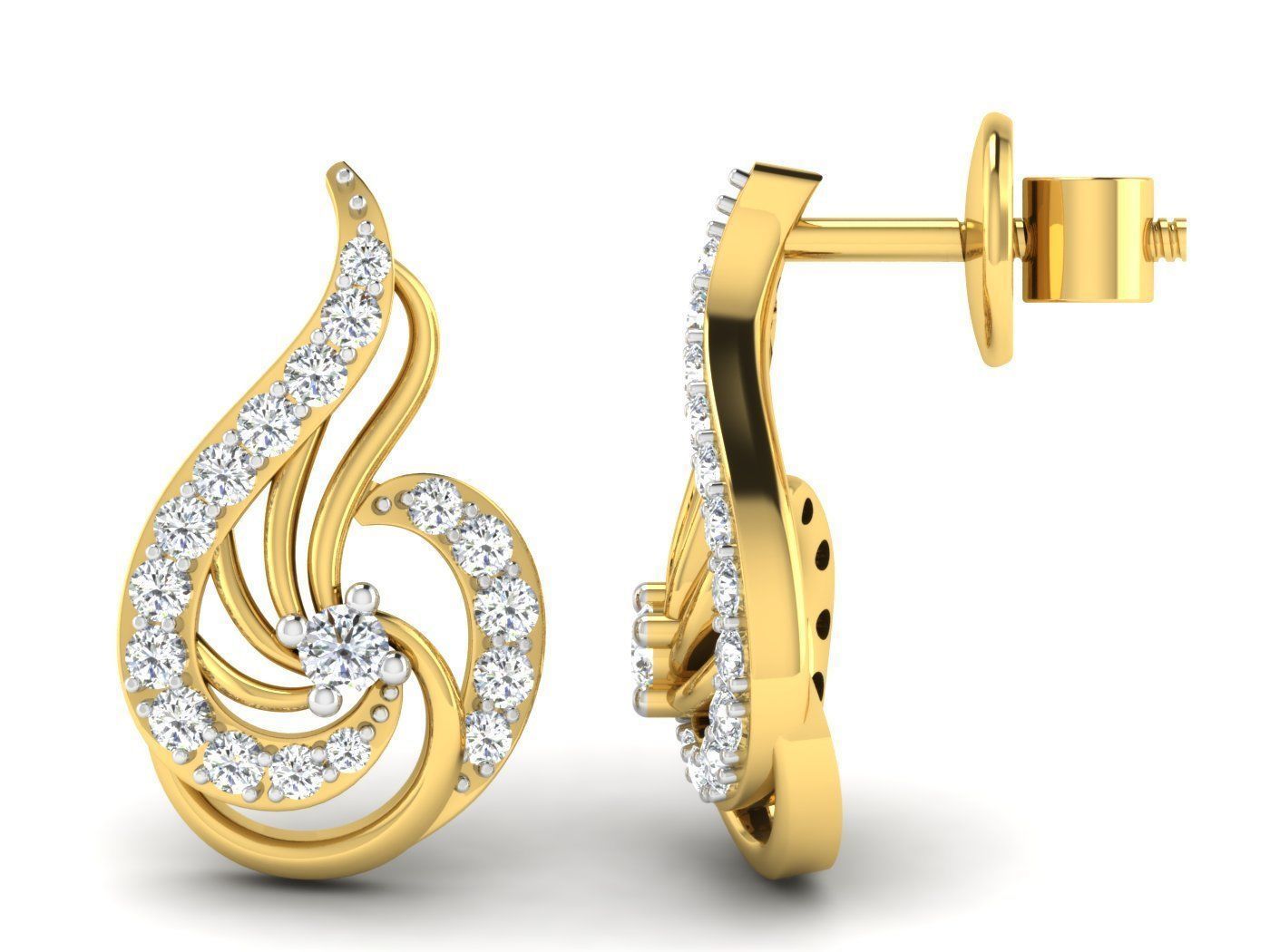 Earring Pendant Set 3dm STL OBJ FBX Render Details 3D print model_2