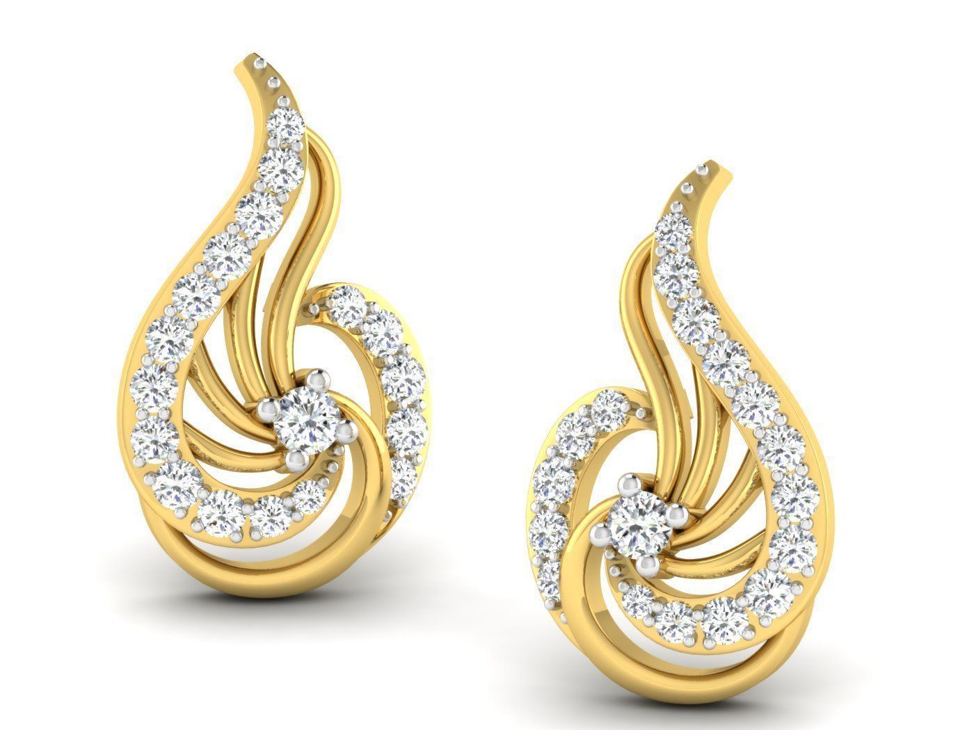 Earring Pendant Set 3dm STL OBJ FBX Render Details 3D print model_1