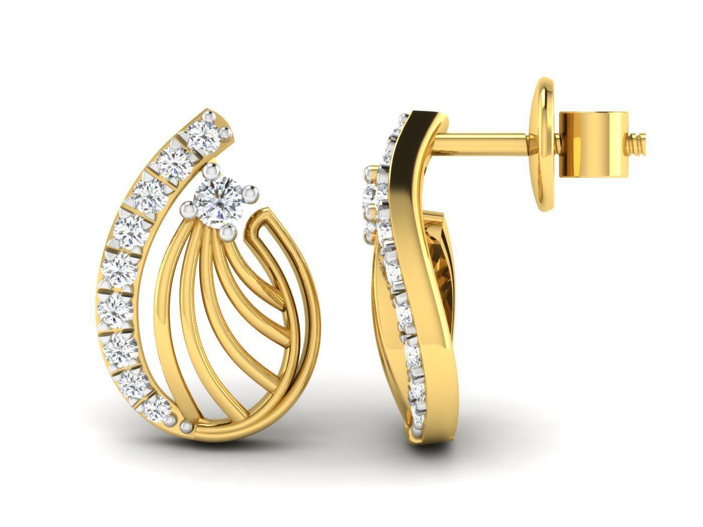 Earring Pendant Set 3dm STL OBJ FBX Render Details 3D print model_2