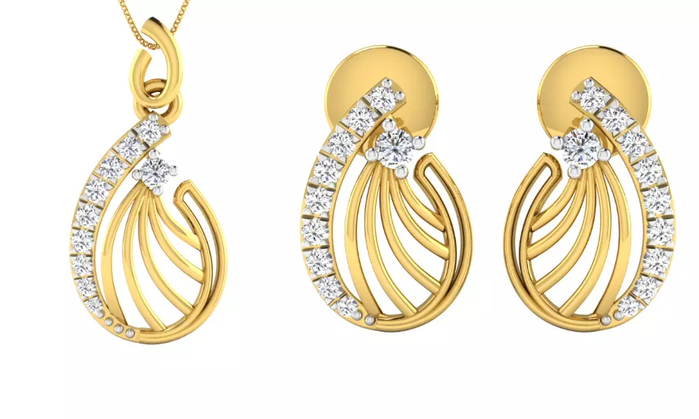 Earring Pendant Set 3dm STL OBJ FBX Render Details 3D print model_0