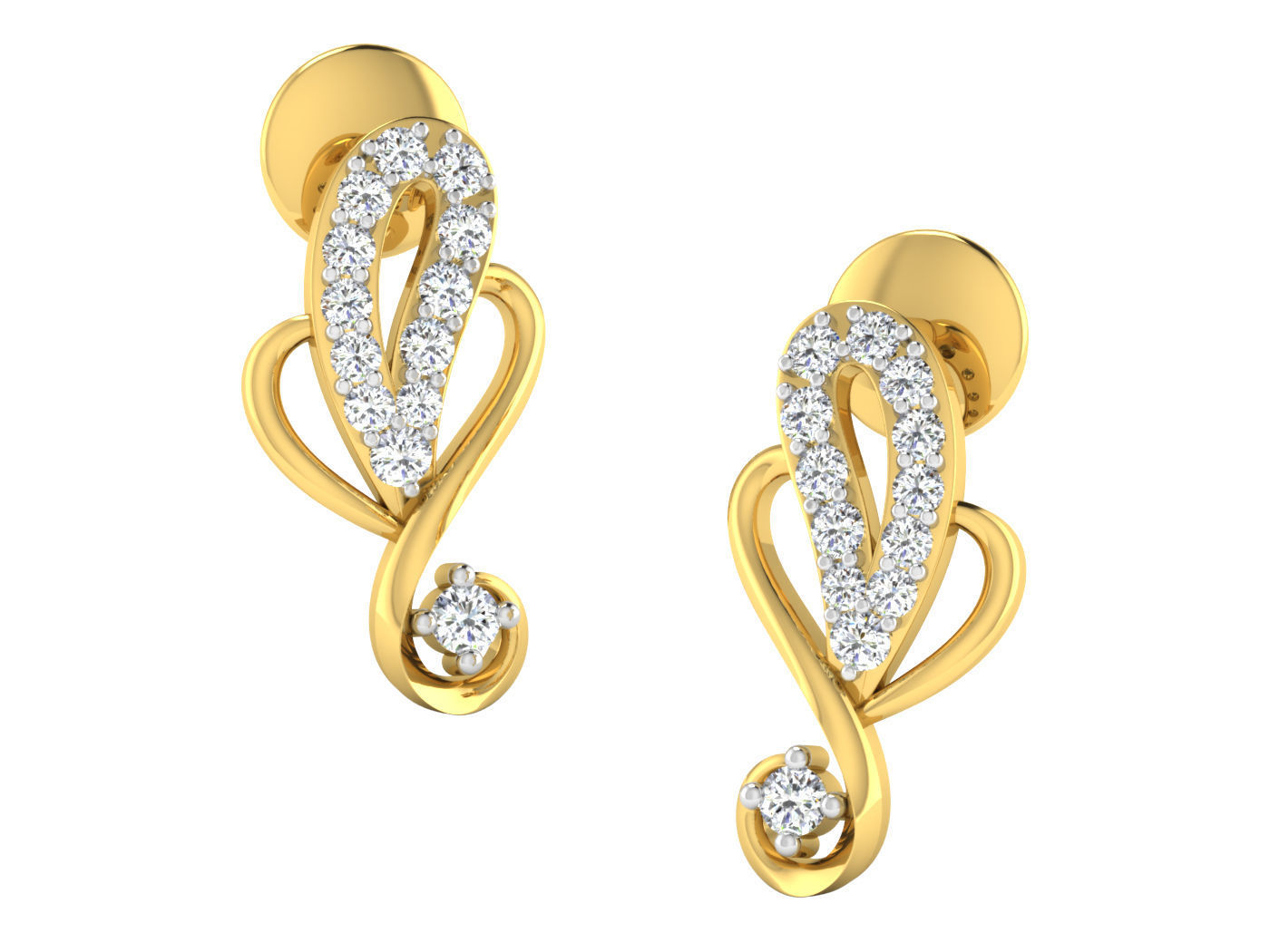 Earring Pendant Set 3dm STL OBJ FBX Render Details 3D print model_6