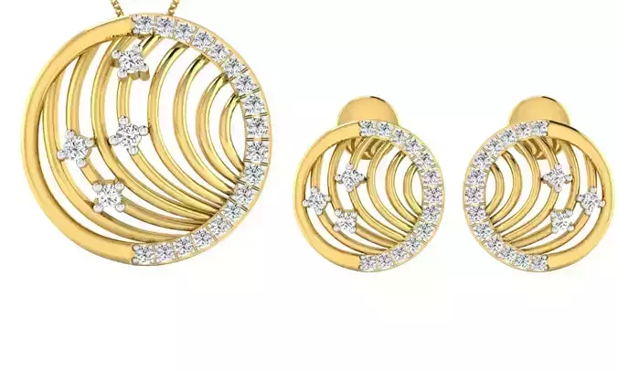 Earring Pendant Set 3dm STL OBJ FBX Render Details 3D print model