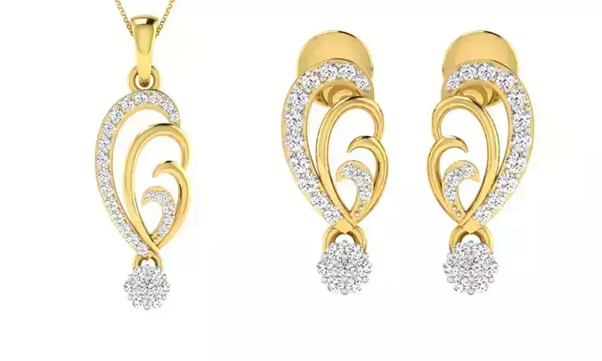 Earring Pendant Set 3dm STL OBJ FBX Render Details