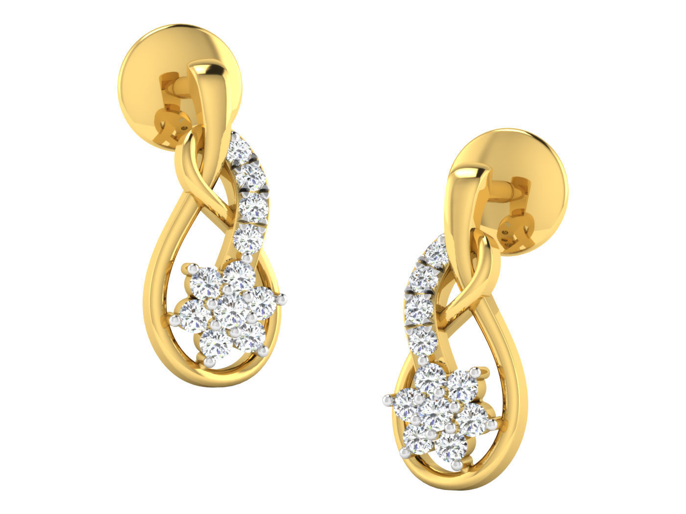 Earring Pendant Set 3dm STL OBJ FBX Render Details 3D print model_6