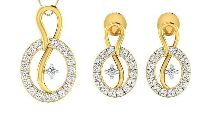 Earring Pendant Set 3dm STL OBJ FBX Render Details 3D print model