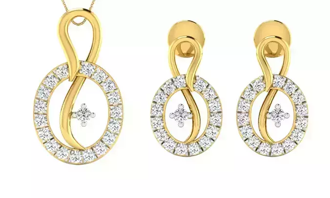 Earring Pendant Set 3dm STL OBJ FBX Render Details 3D print model