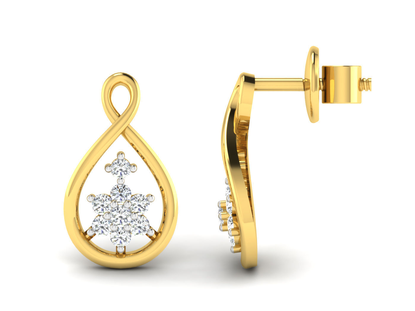 Earring Pendant Set 3dm STL OBJ FBX Render Details 3D print model_2