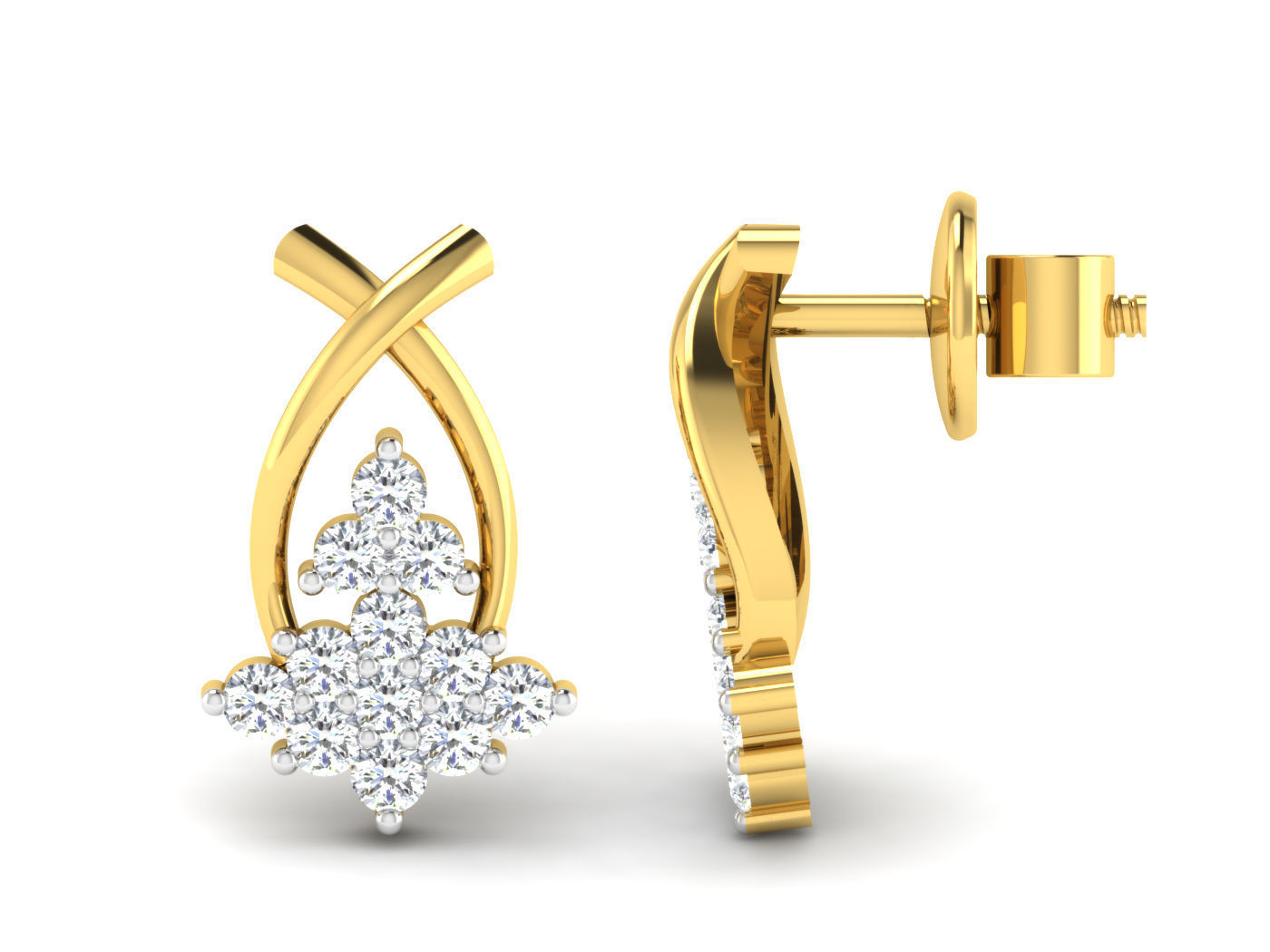 Earring Pendant Set 3dm STL OBJ FBX Render Details 3D print model_2