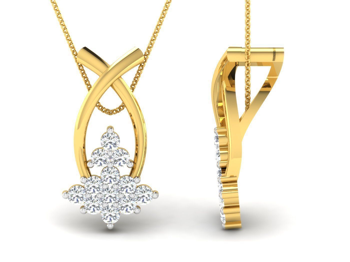 Earring Pendant Set 3dm STL OBJ FBX Render Details 3D print model_4